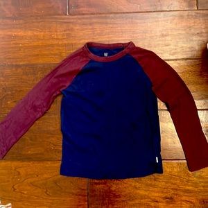 Gap long sleeve ( blue with burgundy sleeves)